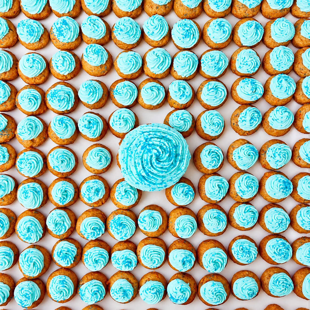 Sweeties with custom blue frosting
