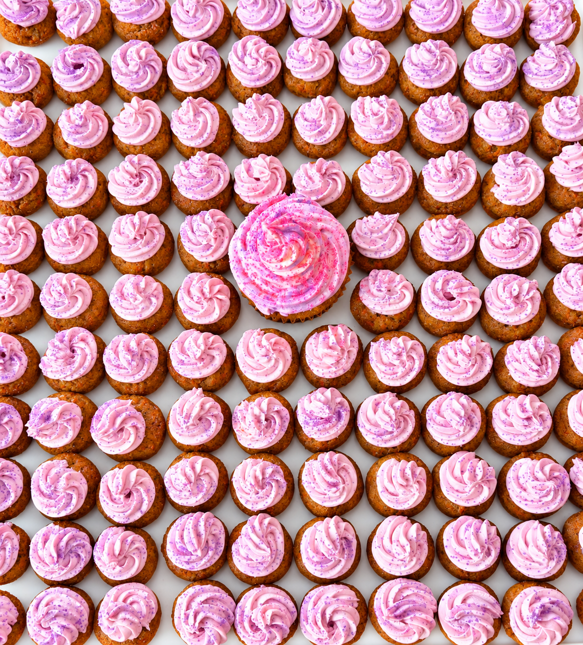Sweeties with custom pink and purple frosting